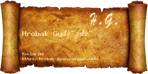 Hrobak Győző névjegykártya